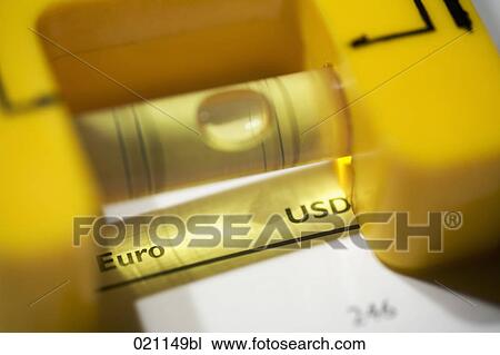 close-up of spirit-lvel on business paper showing euro and dollar View Large Photo Image Stock Image - close-up of spirit-lvel on business paper showing euro and dollar. Fotosearch