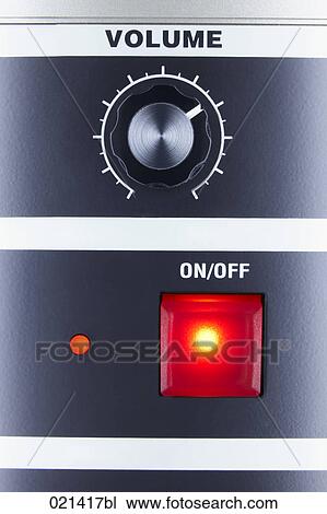 close-up of volume controller and power switch View Large Photo Image Stock Image - close-up of volume controller and power switch. Fotosearch