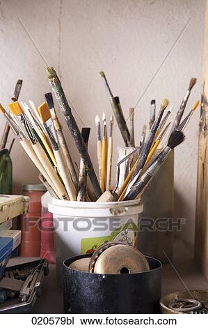different brushes in workshop View Large Photo Image Stock Image - different brushes in workshop. Fotosearch