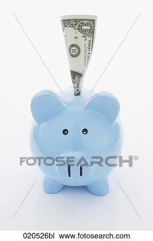 dollar banknote being put into blue piggybank View Large Photo Image Stock Image - dollar banknote being put into blue piggybank. Fotosearch