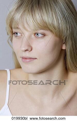 headshot of long haired blonde woman View Large Photo Image Stock Image - headshot of long haired blonde woman. Fotosearch