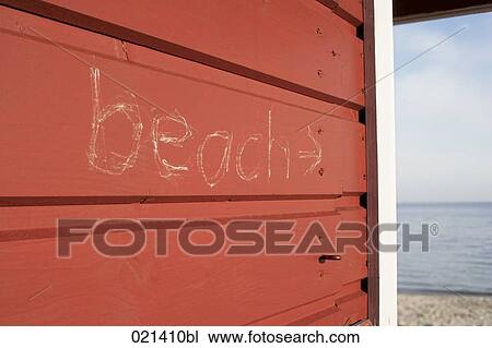 inscription on cabin leading to beach View Large Photo Image Stock Image - inscription on cabin leading to beach. Fotosearch