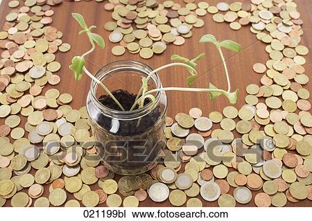 jar with seeling and euro coins View Large Photo Image Stock Image - jar with seeling and euro coins. Fotosearch