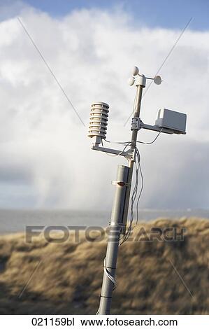 Stock Image - low angle view of weather station. Fotosearch