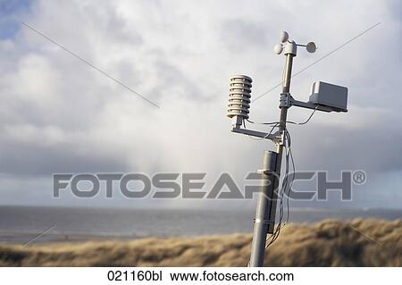 Stock Image - low angle view of weather station. Fotosearch
