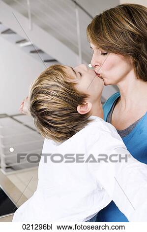 mother and son kissing View Large Photo Image Stock Image - mother and son kissing. Fotosearch