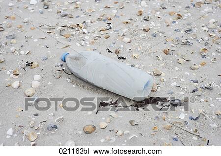 plastic bottle on beach View Large Photo Image Stock Image - plastic bottle on beach. Fotosearch