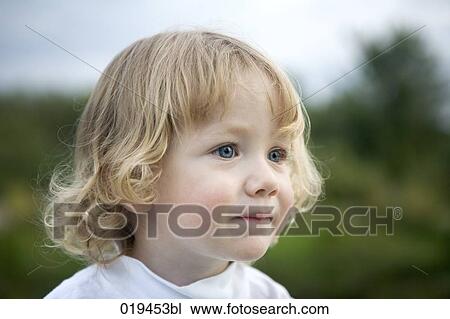 Stock Image - portrait of blond boy. Fotosearch