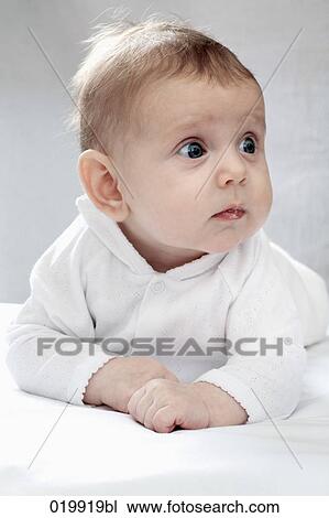 Stock Image - portrait of little baby girl. Fotosearch