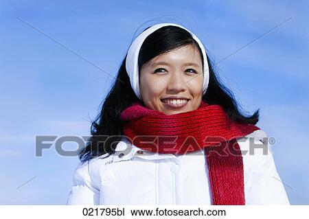portrait of young asian woman in winter View Large Photo Image Stock Image - portrait of young asian woman in winter. Fotosearch