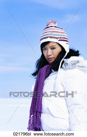 portrait of young asian woman in winter View Large Photo Image Stock Image - portrait of young asian woman in winter. Fotosearch