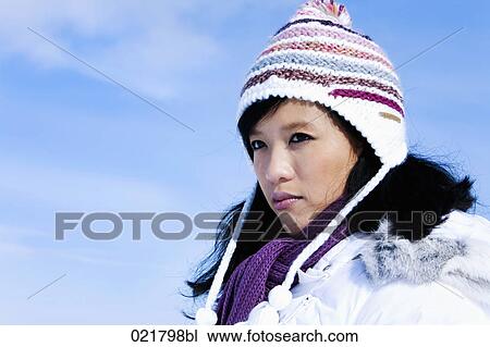 portrait of young asian woman in winter View Large Photo Image Stock Image - portrait of young asian woman in winter. Fotosearch