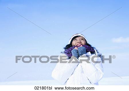 portrait of young asian woman in winter View Large Photo Image Stock Image - portrait of young asian woman in winter. Fotosearch