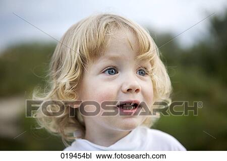 Stock Image - portrait olf blond boy. Fotosearch