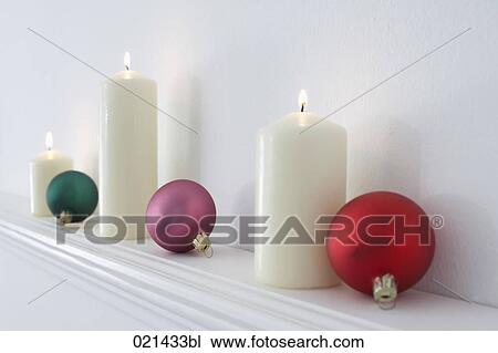 still life of burning candles and baubles View Large Photo Image Stock Image - still life of burning candles and baubles. Fotosearch