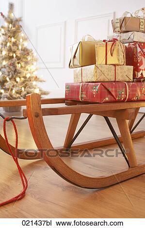 still life of christmas presents on sledge View Large Photo Image Stock Image - still life of christmas presents on sledge. Fotosearch
