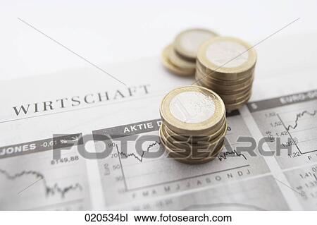 still life of euro coins on business paper View Large Photo Image Stock Image - still life of euro coins on business paper. Fotosearch