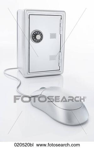 still life of safe connected to computer mouse View Large Photo Image Stock Image - still life of safe connected to computer mouse. Fotosearch