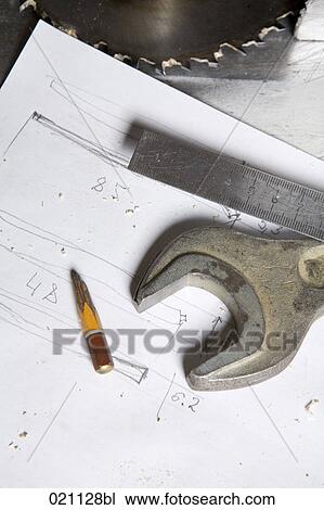 Stock Image - still life of tools in carpentry. Fotosearch