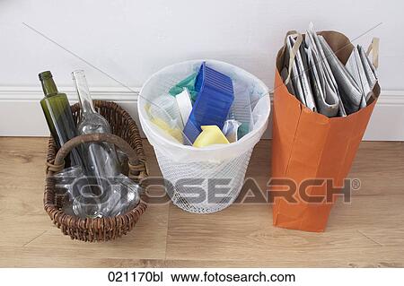 trash separated into glass plastic and paper View Large Photo Image Stock Image - trash separated into glass plastic and paper . Fotosearch