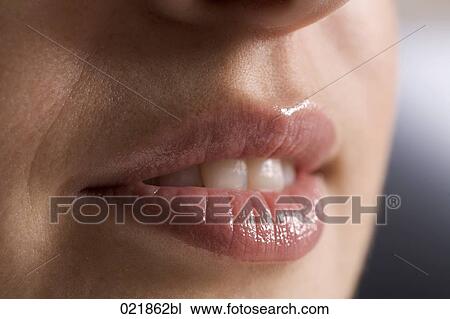 Stock Image - close-up of woman´s mouth. Fotosearch