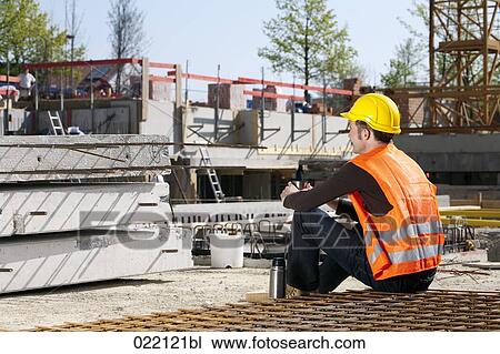 construction worker taking a break View Large Photo Image Stock Image - construction worker taking a break. Fotosearch