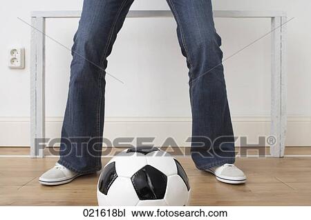 detail of woman with football View Large Photo Image Stock Image - detail of woman with football. Fotosearch