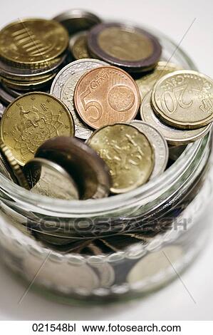 euro coins in glass jar View Large Photo Image Stock Image - euro coins in glass jar. Fotosearch