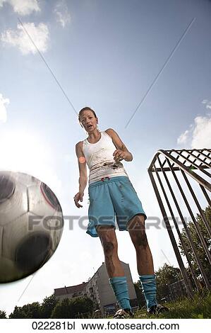 female football player practising with ball View Large Photo Image Stock Image - female football player practising with ball. Fotosearch