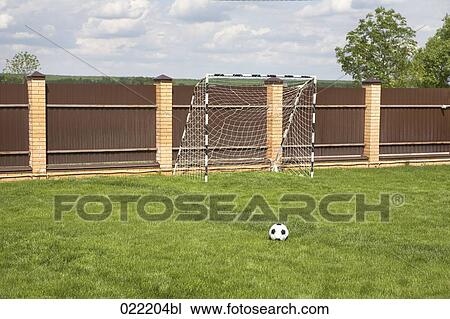football pitch with ball and goal View Large Photo Image Stock Image - football pitch with ball and goal. Fotosearch
