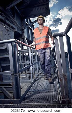 full body portrait of worker with high visibility clothing View Large Photo Image Stock Image - full body portrait of worker with high visibility clothing. Fotosearch