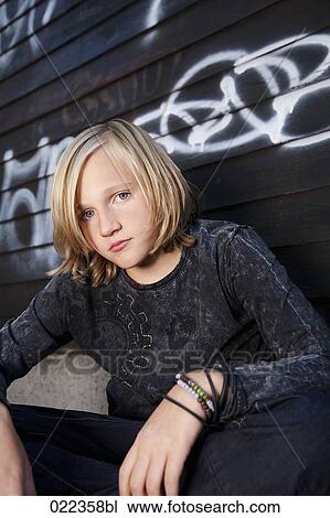 Portrait Of Blond Young Boy Stock Image 022358bl Fotosearch