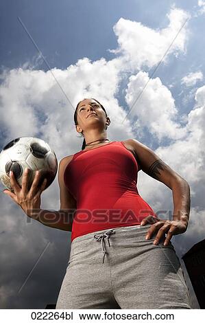 portrait of female football player View Large Photo Image Stock Image - portrait of female football player. Fotosearch