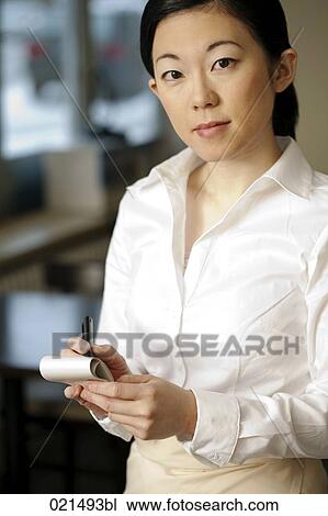 portrait of japanese waitress taking an order View Large Photo Image Stock Image - portrait of japanese waitress taking an order. Fotosearch