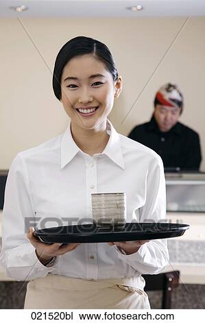 portrait of young japanese waitress View Large Photo Image Stock Image - portrait of young japanese waitress. Fotosearch