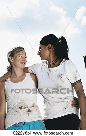 two of two female football players View Large Photo Image Stock Image - two of two female football players. Fotosearch