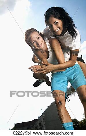 two of two female football players View Large Photo Image Stock Image - two of two female football players. Fotosearch