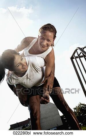 two of two female football players View Large Photo Image Stock Image - two of two female football players. Fotosearch