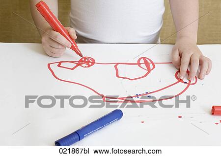 young boy drawing car with felt tip pen View Large Photo Image Stock Image - young boy drawing car with felt tip pen. Fotosearch