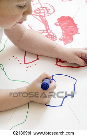 young boy drawing car with felt tip pen View Large Photo Image Stock Image - young boy drawing car with felt tip pen. Fotosearch
