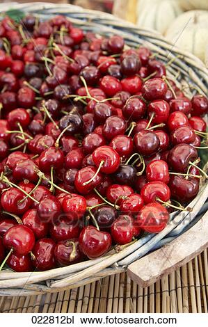 cherries on display at market View Large Photo Image Stock Image - cherries on display at market. Fotosearch