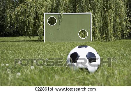 football in front of practice goal View Large Photo Image Stock Image - football in front of practice goal. Fotosearch