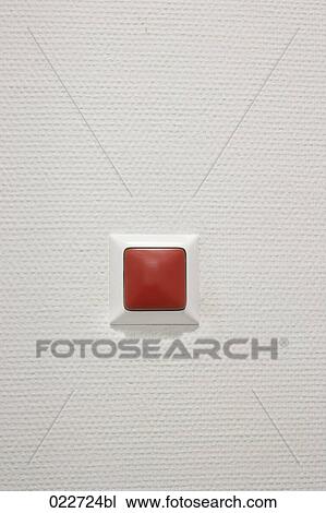 red button on wall View Large Photo Image Stock Image - red button on wall. Fotosearch