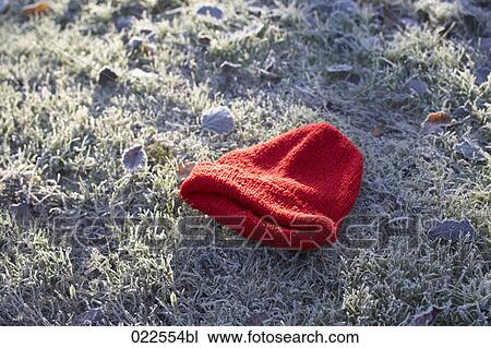 red hat lying in autumn grass View Large Photo Image Stock Image - red hat lying in autumn grass. Fotosearch