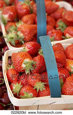 strawberries on display at market View Large Photo Image Stock Image - strawberries on display at market. Fotosearch