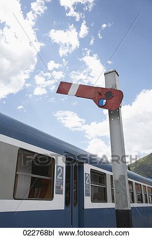 train and railway signal View Large Photo Image Stock Image - train and railway signal. Fotosearch