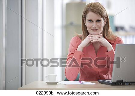 portrait of businesswoman with laptop computer View Large Photo Image Stock Image - portrait of businesswoman with laptop computer. Fotosearch