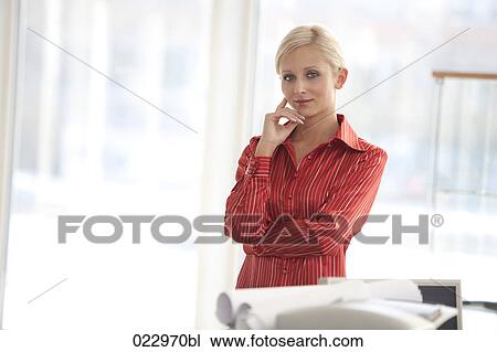portrit of young blonde businesswoman View Large Photo Image Stock Image - portrit of young blonde businesswoman. Fotosearch