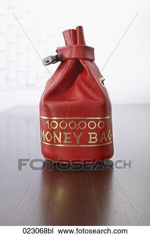 red money bag on table View Large Photo Image Stock Image - red money bag on table. Fotosearch