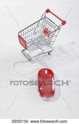 still life of computer mouse and shopping trolley View Large Photo Image Stock Image - still life of computer mouse and shopping trolley. Fotosearch